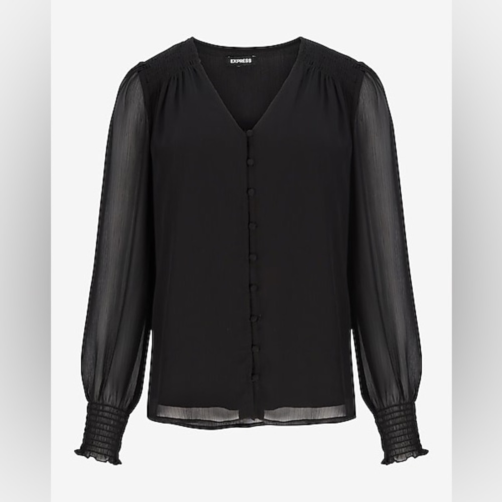 EXPRESS Chiffon Button Front Top XS
